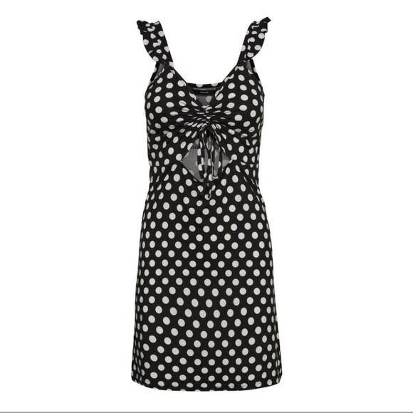 NWT! Vero Modo Black & White Polka Dot Dress - Multiple Sizes - Picture 2 of 4